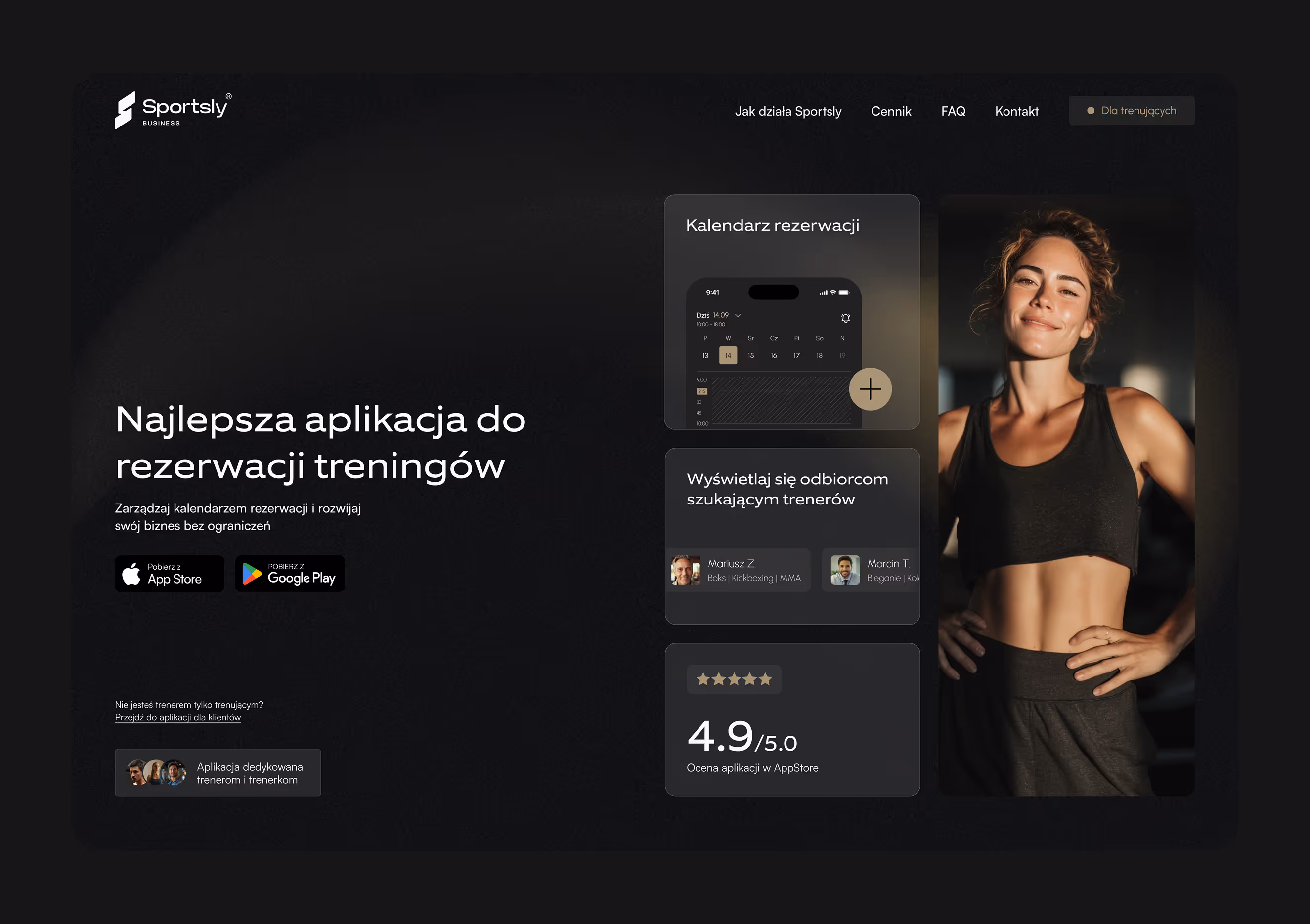 ekran startowy strony internetowej