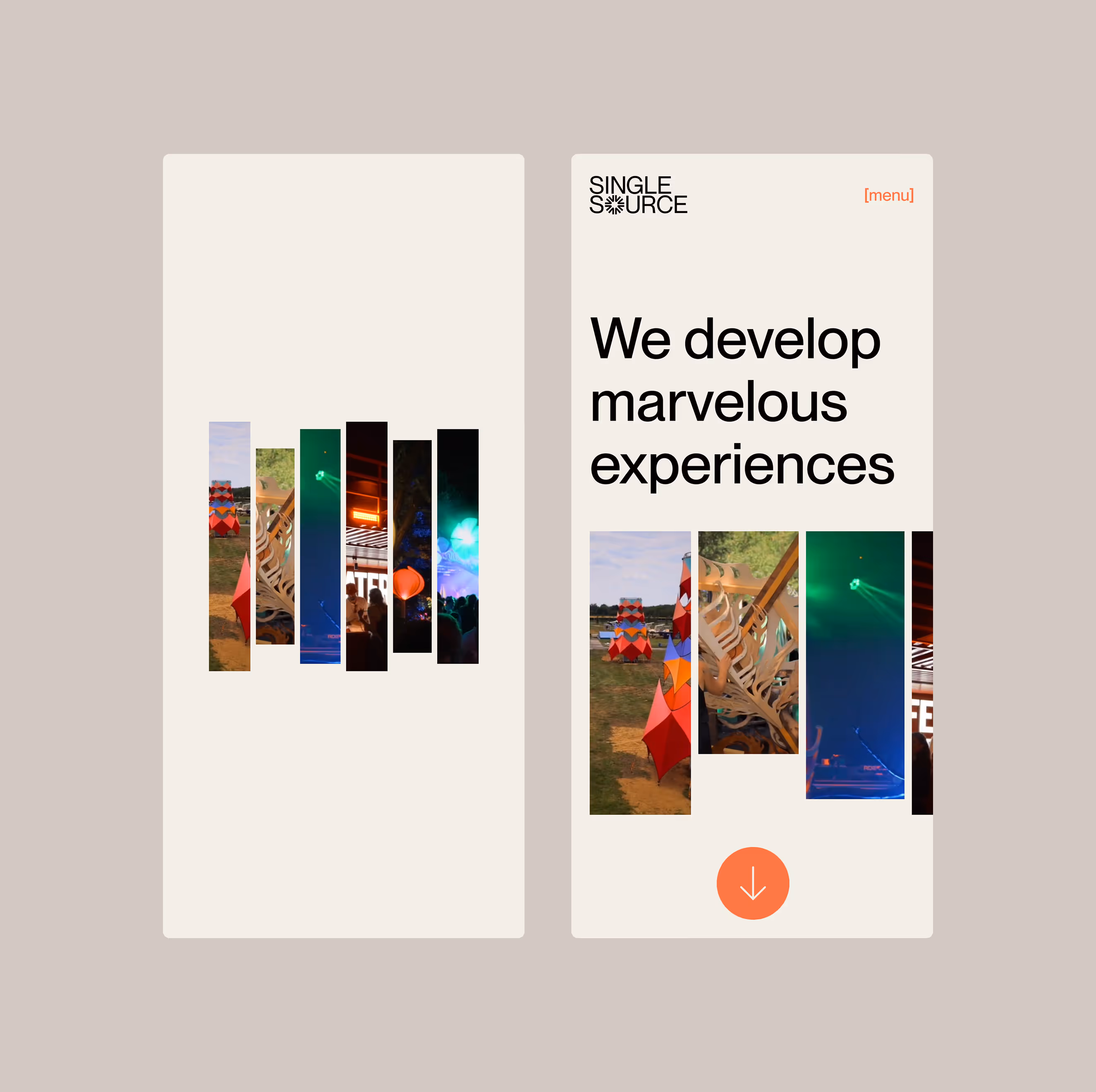 Ekran startowy strony internetowej - wersja mobile