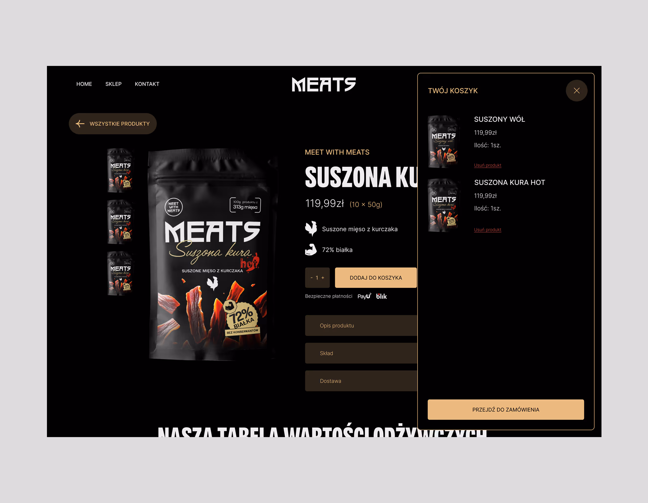 Projekt koszyka - sklep internetowy